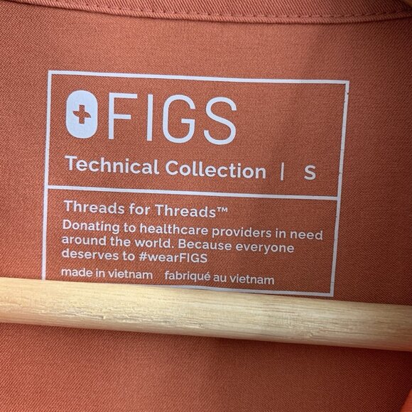 Figs Scrub Top Womens Small Terracotta Technical Collection Rafaela Oversized RN - Picture 5 of 8